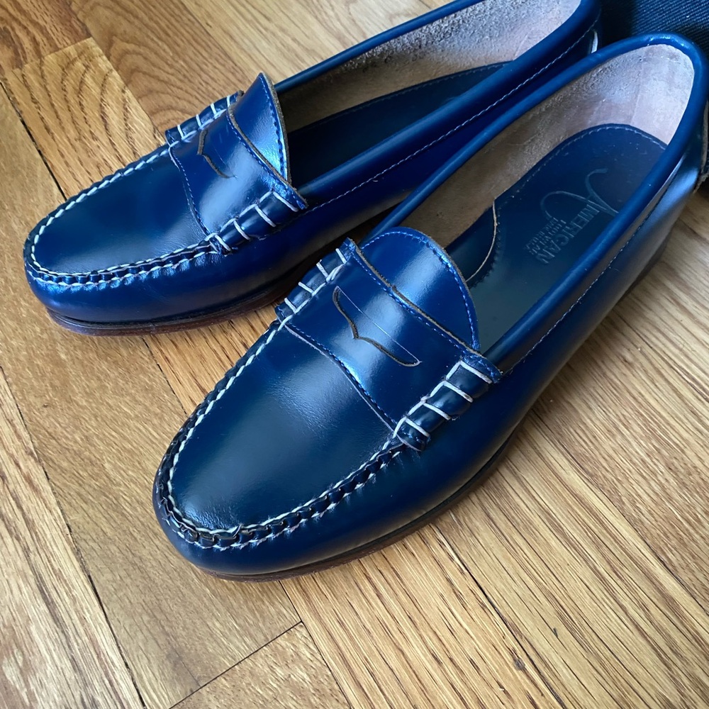 Elegant Navy Leather Loafers